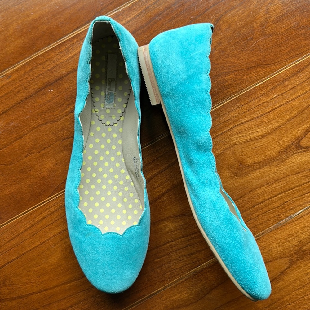 Boden Aqua Suede Flats Size 39.5
